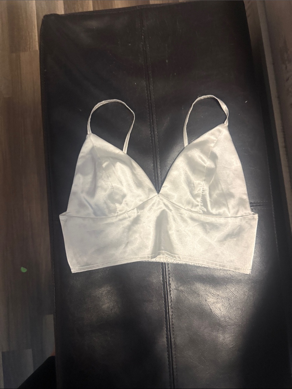 SHEIN White Satin Bralette